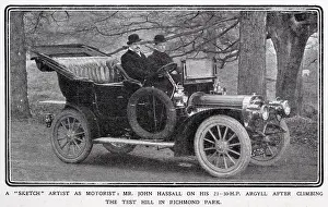 Nov20: John Hassall in his Argyll motor car