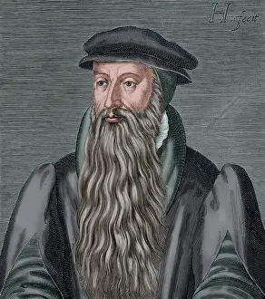 Reform: John Knox (1514-1572). Engraving. Colored