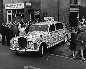 Redecorated: John Lennon of The Beatles pop group, Rolls Royce