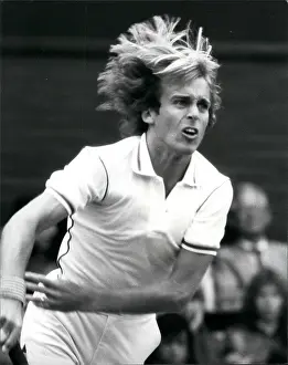 Clerc: John Lloyd in tennis match at Wimbledon