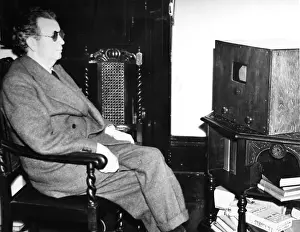 Logie: John Logie Baird watching Stereoscopic Television, 1942