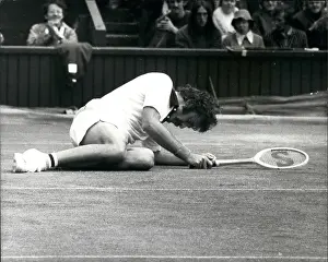 Newcombe: John Newcombe in tennis match at Wimbledon