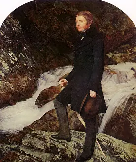 Rapids: John Ruskin at Glenfilas, by J E Millais