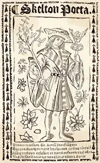 Skelton: John Skelton - Woodcut - Flo