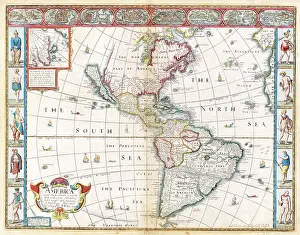 1626: John Speed, The Americas Map, 1626