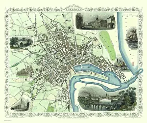Tallis: John Tallis map of Aberdeen, Scotland