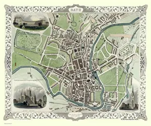 Tallis: John Tallis map of Bath, England