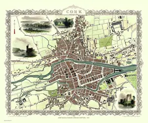 Tallis: John Tallis map of Cork, Republic of Ireland
