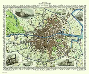 Tallis: John Tallis map of Dublin, Republic of Ireland
