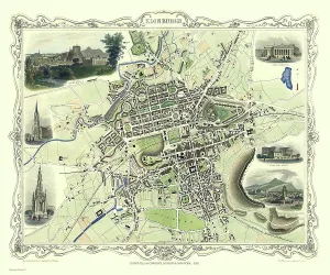 Tallis: John Tallis map of Edinburgh, Scotland