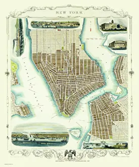 Tallis: John Tallis map of New York, USA