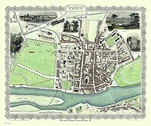 Perth: John Tallis map of Perth, Scotland
