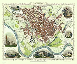 Tallis: John Tallis map of Preston, Lancashire, England
