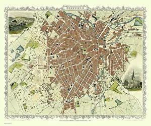 Tallis: John Tallis map of Sheffield, England