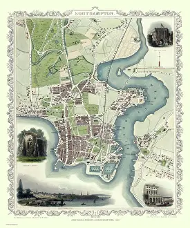 Tallis: John Tallis map of Southampton, England