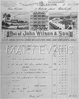 Receipts: JOHN WILSON BILL 1899