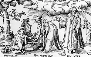 Hovers: John Wycliffe, Jan Hus, Martin Luther