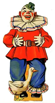 Ruff: Jolly clown with a white goose