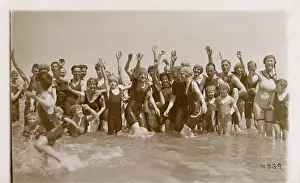Carefree: Jolly crowd in the sea