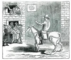 1780s: Jonathan Thatcher riding cow to Stockport Market