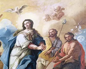 Olive: Jose Luzan (1710-1785). Spanish painter. Immaculate with Jo