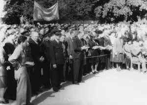 Handed: Josef Ackermann at a memorial service for the liberation