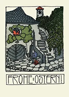 Werkstaette: Josef Diveky. Easter Card. Wiener