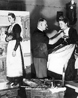 Hilz: Josef Hilz in his studio, 1935