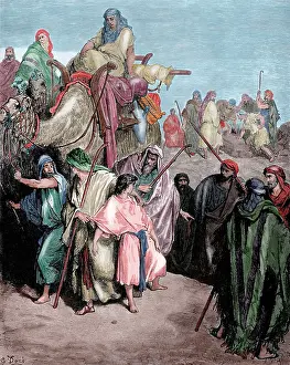 Genesis: Josep Sold by his Brethren. Genesis 37:38. Dore Bible Illust