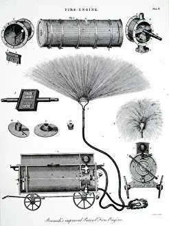 Diagram: Joseph Bramah's fire engine, 1793
