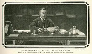 Princes: Joseph Chamberlain in his Library, Prince's Gardens, London