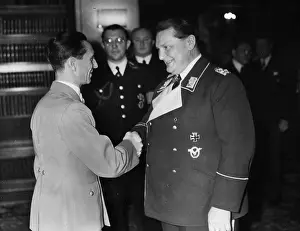 45th: Joseph Goebbels congratulates Hermann Goering, 1938