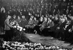 Schaub: Joseph Goebbels at a KdF celebration in the