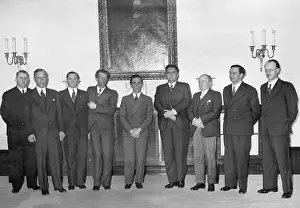 Poets: Joseph Goebbels with poets at a reception in the Reichspropa