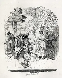Edited: Joseph Grimaldi, actor and clown, on stage with animals