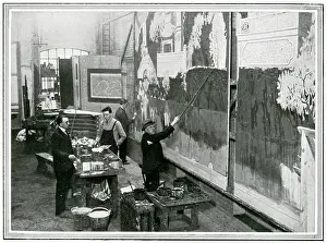 Harker: Joseph Harker in his scenery painting studio