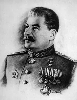 Karpov: Joseph Stalin (1879-1953), drawing by B. ?