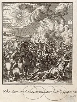 Commands: Joshua commands the sun and the moon at Gibeon