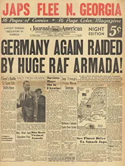 Poltava: Journal American front page RAF bomb Germany