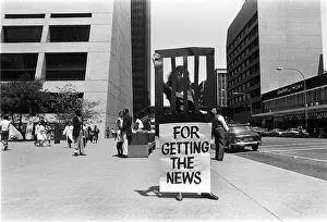 Streetside: Journalist protest media freedom curbs. Johannesburg