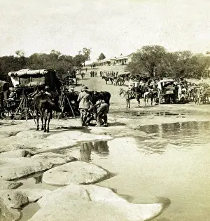 Anticipation: Journalists awaiting Lord Roberts, Kroonstadt, South Africa