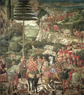 Benozzo: Journey of the Magi, Procession of the Old King