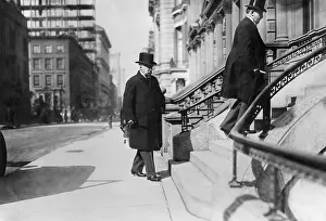 Financiers: J.P. Morgan Sr. attending the funeral of the late