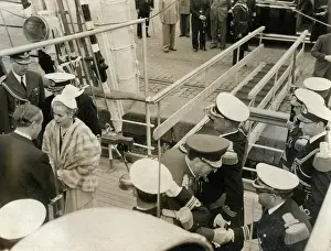 Argentinian: Juan and Eva Peron visiting Spanish training ship