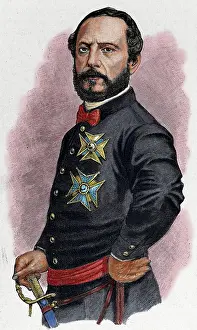 Marquis: Juan Prim (1814-1870). Engraving. Colored