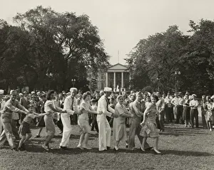 Conga: Jubilant V-J day crowd dancing on the White ?