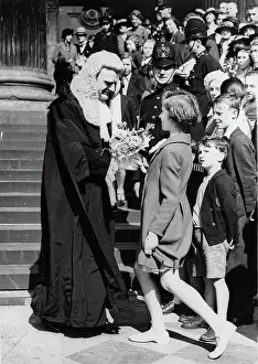 Beasley: Judge Beasley handing over his posy