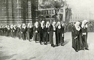 Wigs: Judges processing from Westminster Abbey, London