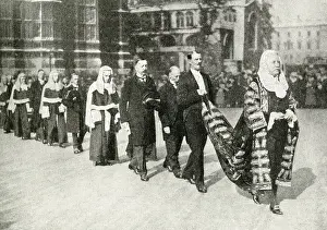 Wigs: Judges processing from Westminster Abbey, London