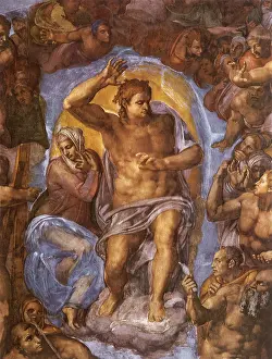Crouched: The Last Judgment, by Michelangelo